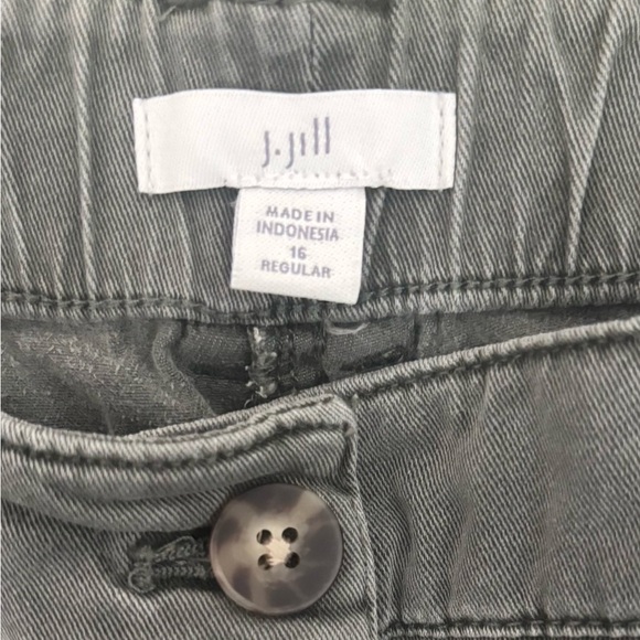 J.Jill Crop Pants Women’s 16 Olive Green Indie Waist Relaxed Fit Casual - Picture 5 of 5